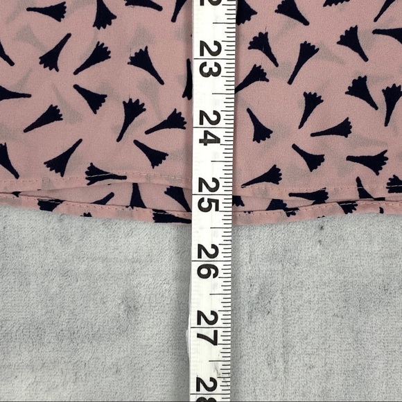 Loft Faux Wrap Blouse Sz Large Ruffled V-Neck Long Sleeve Top - Picture 11 of 12